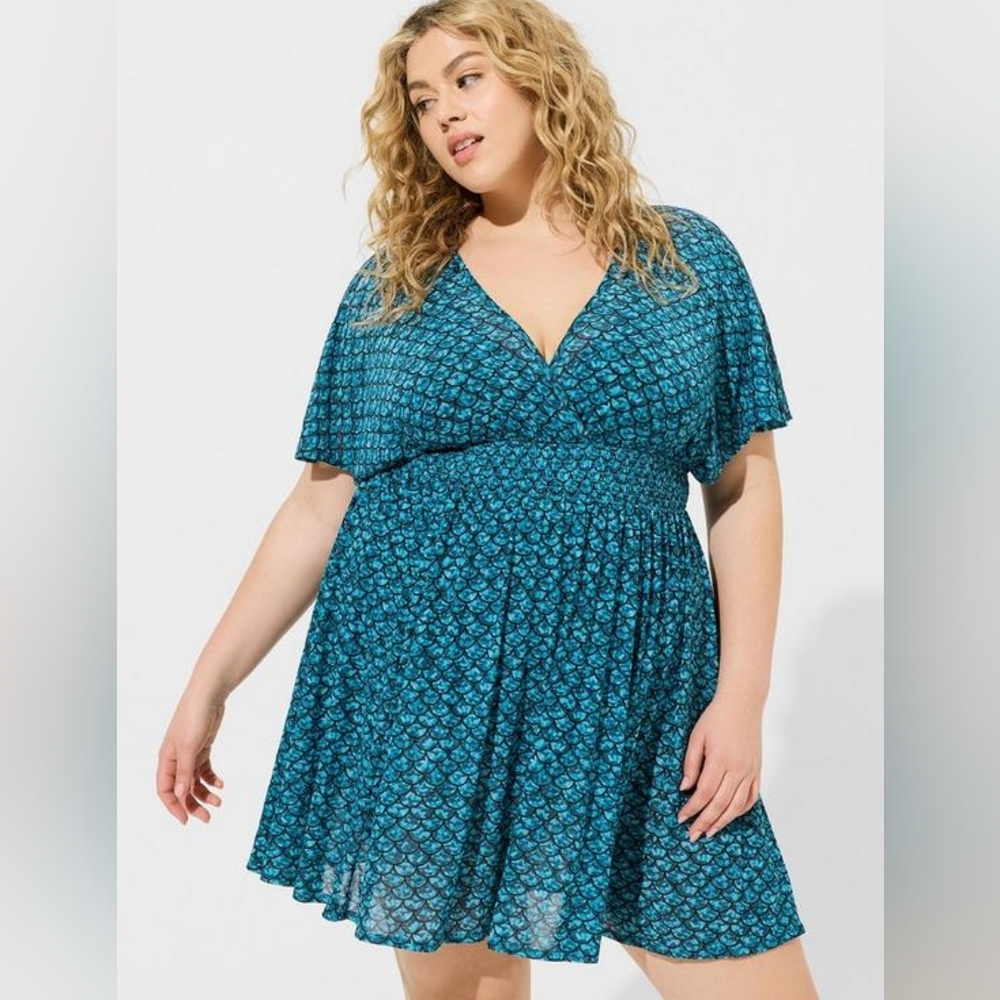 NWT Torrid Mesh Smock Waist Coverup Dress